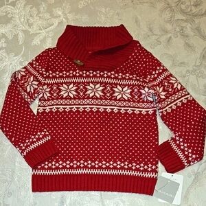 New Tahari Red Snowflake Unisex Kids Sweater Size 2T